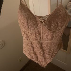 Tan lace bodysuit size Large
